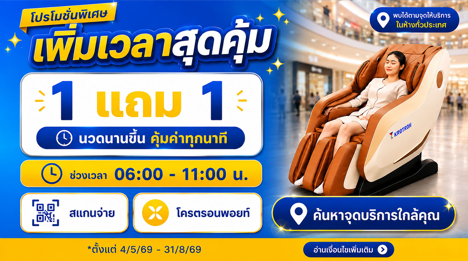 โปรโมชั่นพิเศษ KROTRON เพิ่มเวลาสุดคุ้ม 1 แถม 1